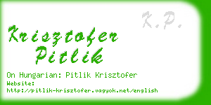 krisztofer pitlik business card